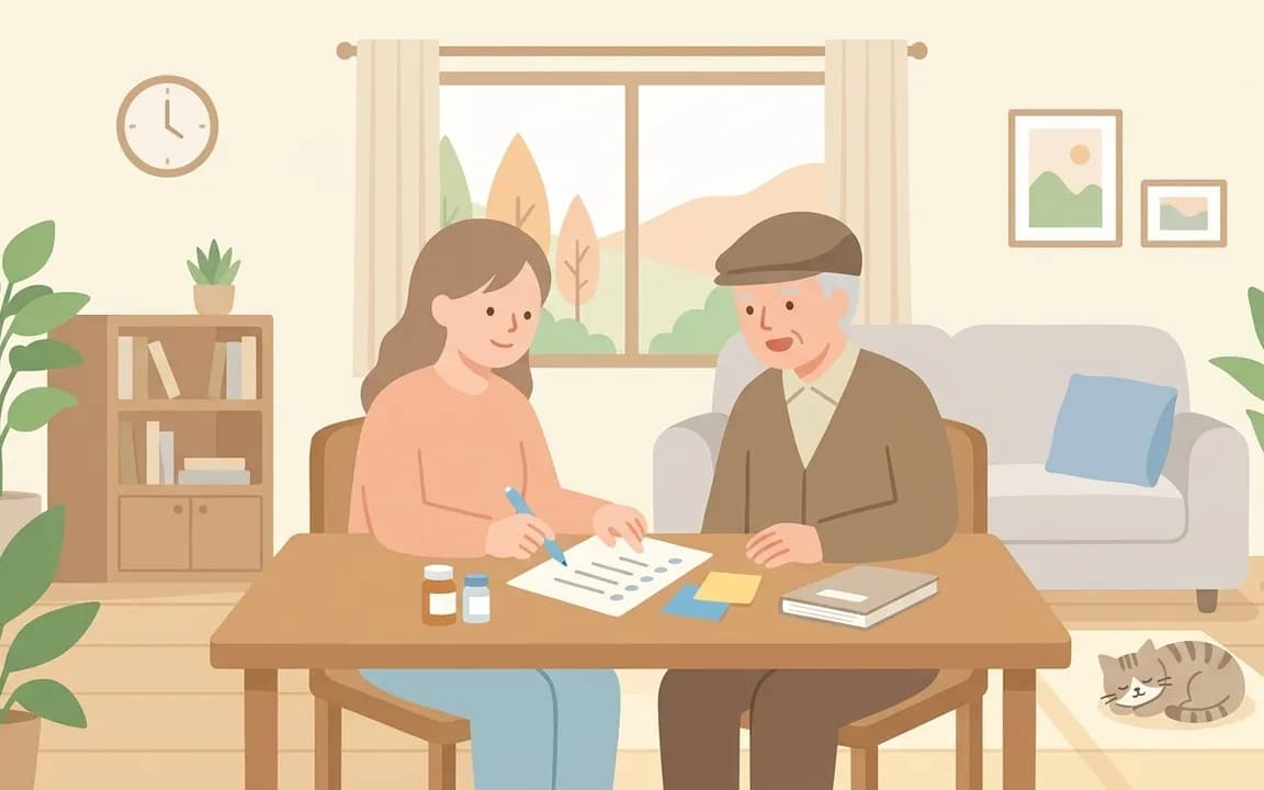 住所・外出目的・状態を整理のイメージイラスト