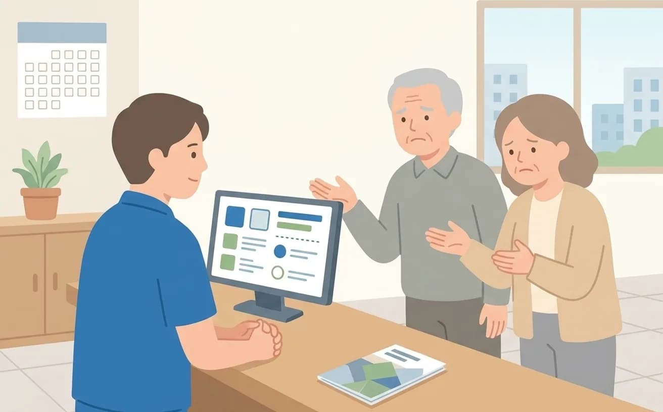 介護タクシー利用時の困りごとの相談先を表すイラスト