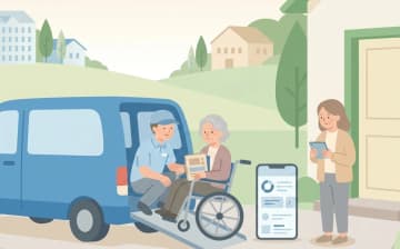 認知症の方が介護タクシーを使う確認ポイントを表すイラスト
