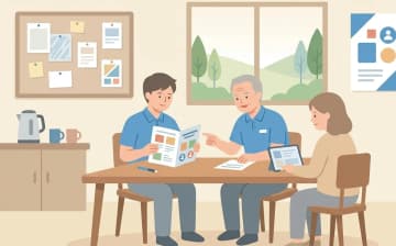 介護タクシー乗務員の資格・研修情報の整え方を表すイラスト