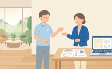 施設送迎を介護タクシーへ相談するときの確認ポイントを表すイラスト