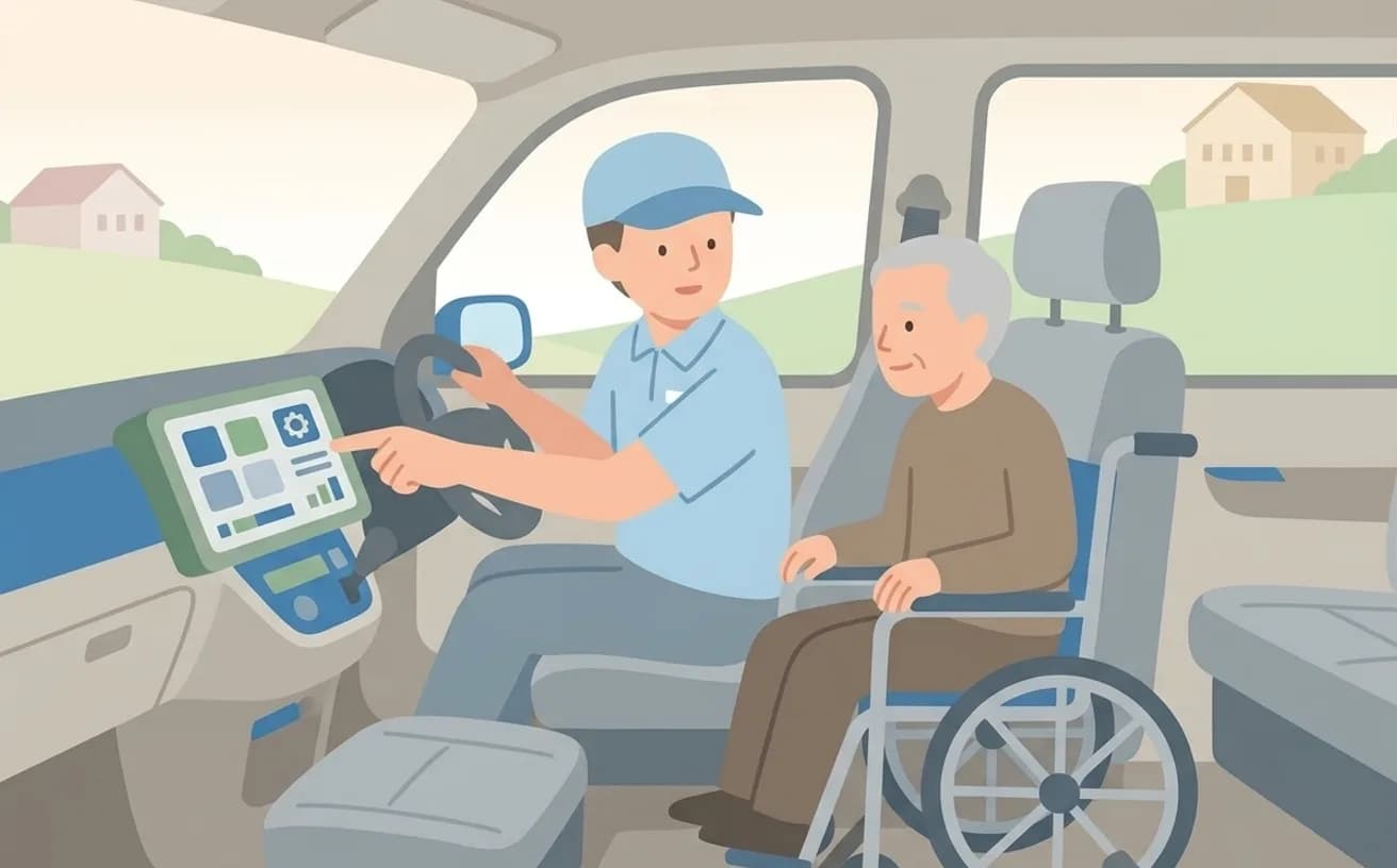介護タクシーのメーター運賃の見方を表すイラスト