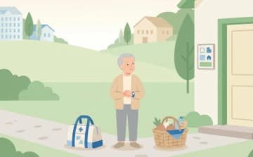 介護タクシーで介護保険が使える外出・使えない外出の見分け方を表すイラスト