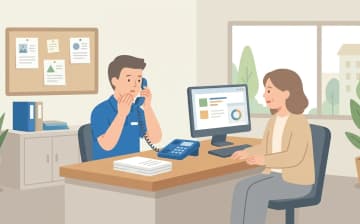 掲載・検索・送客と配車代行の線引き|このサイトが取次をしない理由を表すイラスト