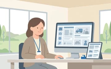 介護タクシー事業所の掲載情報を整えるポイントを表すイラスト