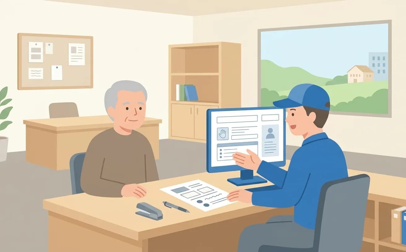 生活保護を受けている方の移動支援確認ポイントを表すイラスト