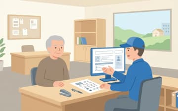 生活保護を受けている方の移動支援確認ポイントを表すイラスト