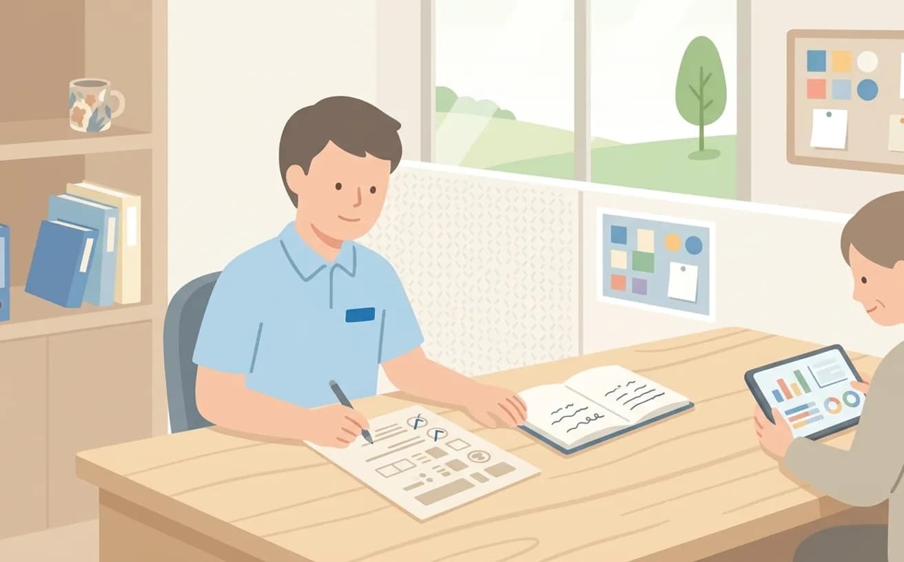 介護タクシー見積もり依頼テンプレートを表すイラスト