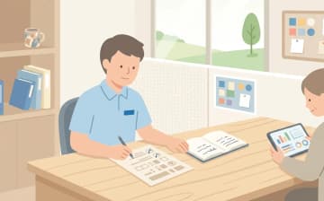 介護タクシー見積もり依頼テンプレートを表すイラスト