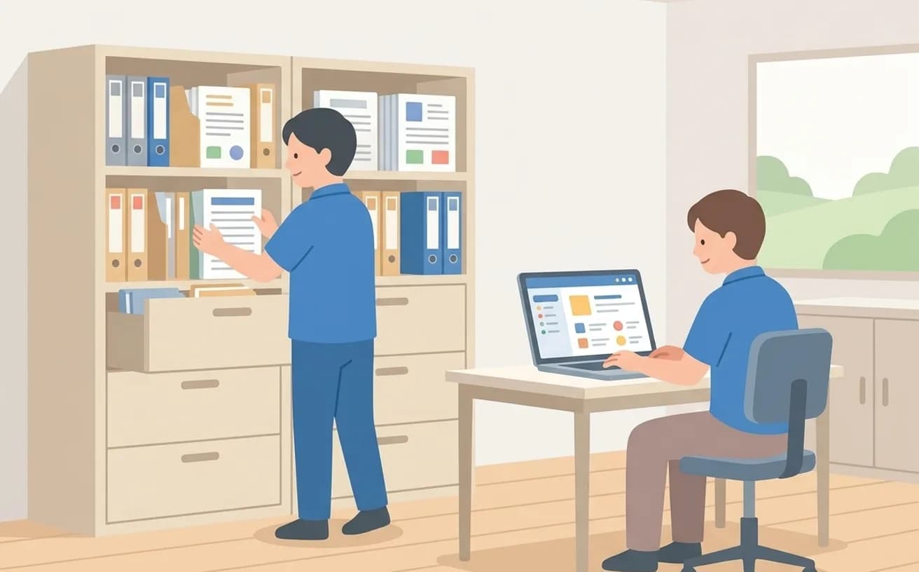 介護タクシー利用記録を整えるポイントを表すイラスト