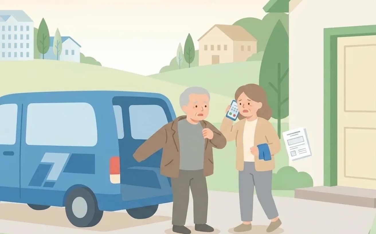 当日依頼で介護タクシーを探すときの確認ポイントを表すイラスト
