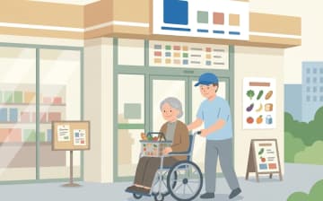 買い物・外出で介護タクシーを使う確認ポイントを表すイラスト