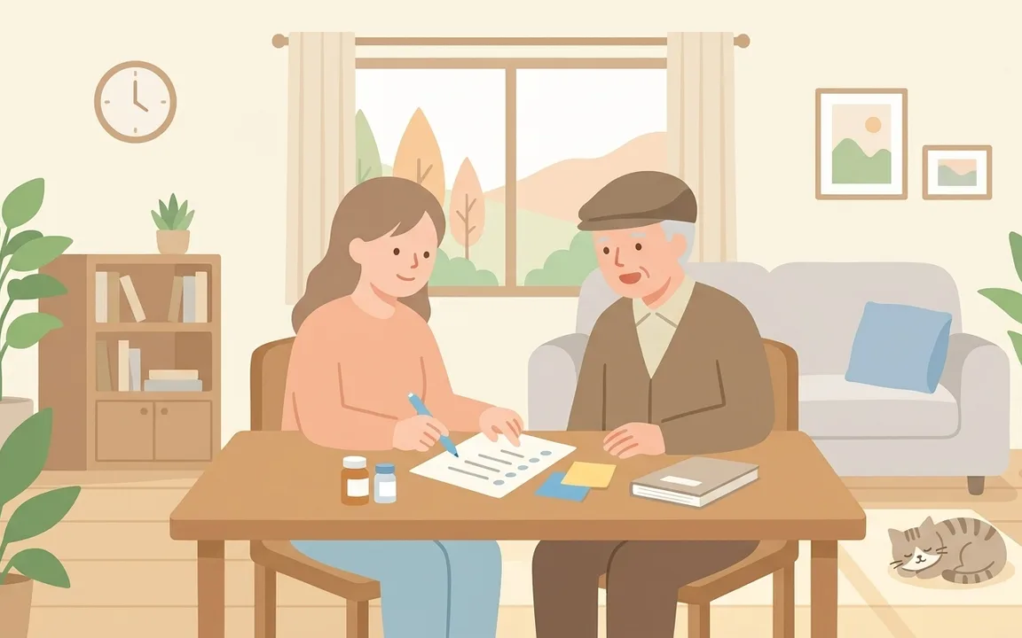 住所・外出目的・状態を整理のイメージイラスト
